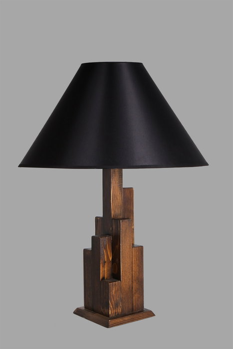 Opviq Lámpara de Mesa 8301-4M Negro y Nogal